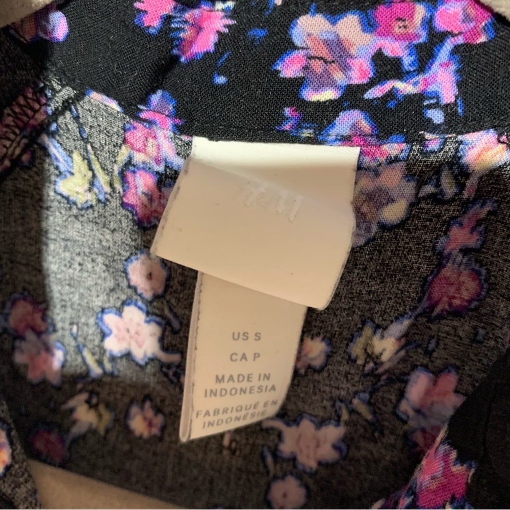 H&M S Microfloral Loose Fit Midi Dress - Picture 3 of 4